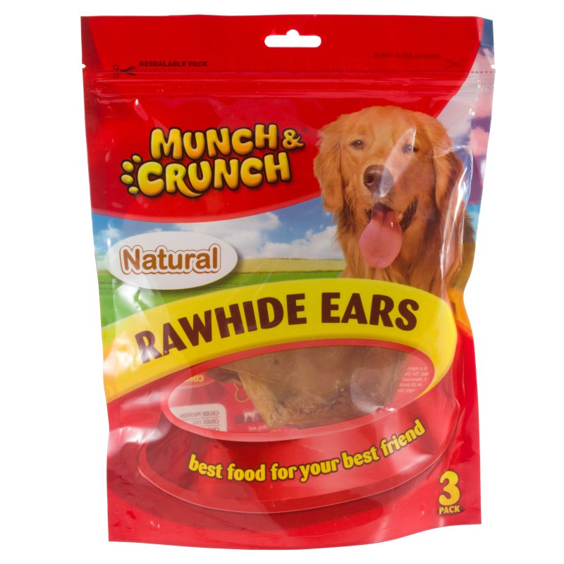 2 PACK RAWHIDE PIG EARS DOG TREAT Perkins Group