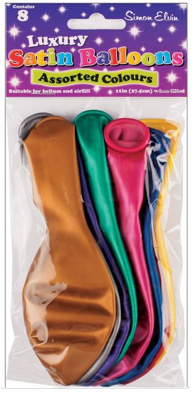SH12410 BALLOONS SATIN 11IN 8S ASSTD C