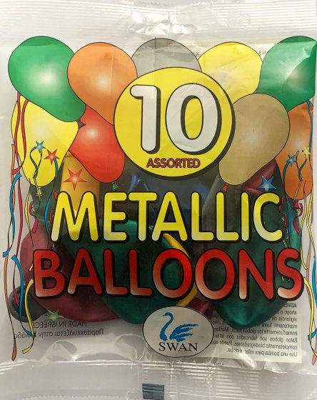 BALLOONS LARGE METALLIC 10S