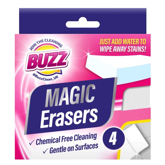 SPONGE ERASERS 4PK BUZZ