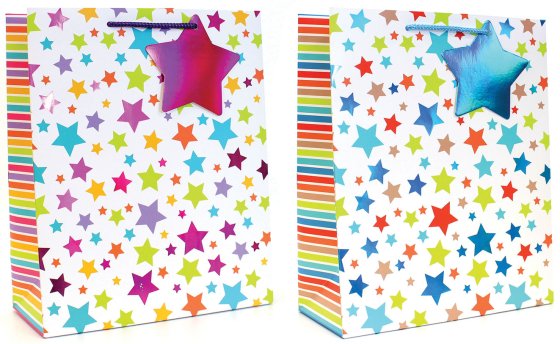 SH14523 GIFT BAG STAR LARGE2 DESIGNS