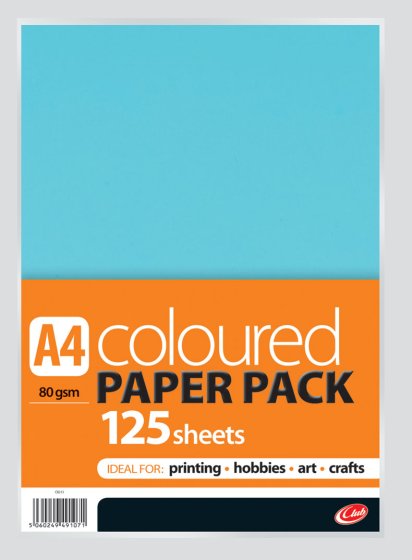 SH09307 A4 COLOUR PAPER 125SHEET 80GSM