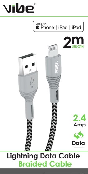 SH04601 MFI LIGHTNING DATA CABLE 2M BR