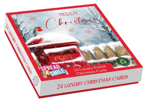 CARDS BOX 24 LUX CHRISTMAS POST