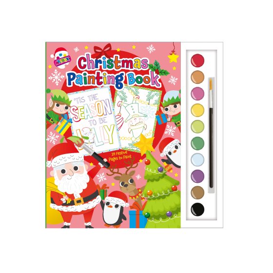PAINITNG BOOK CHRISTMAS W/PAINT SET