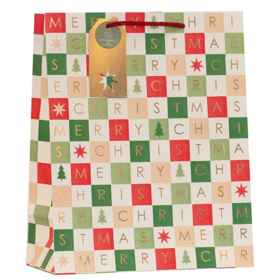 GIFT BAG CHRISTMAS GRID L