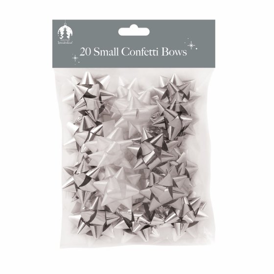 XH3407 BOWS SMALL CONFETTI SILVER N W