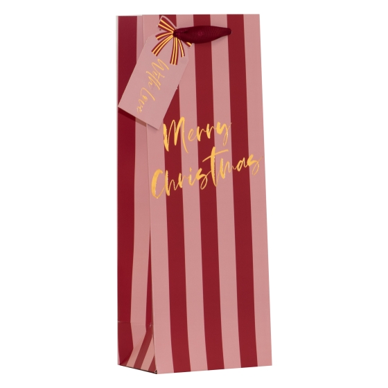 BOTTLE BAG PINK STRIPE