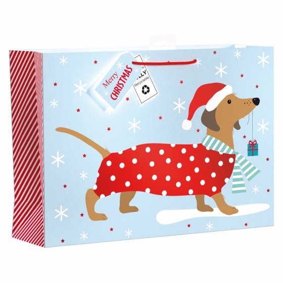 XH3014 GIFT BAG DACHSHUND XL LANDSCAP