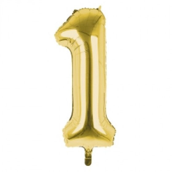 BALLOON 34IN GOLD NO 1 FOIL