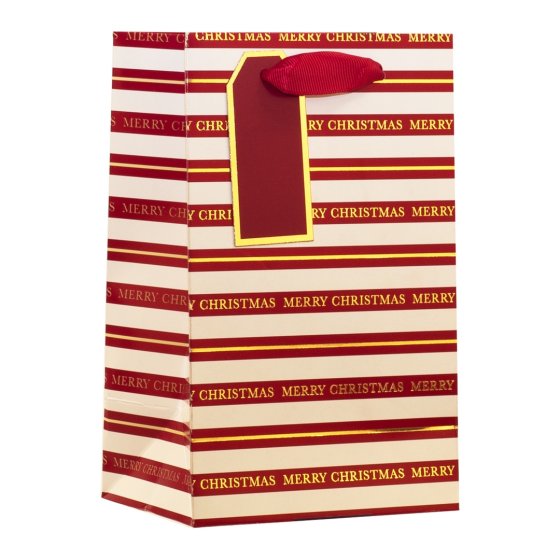 GIFT BAG CHRISTMAS STRIPE S