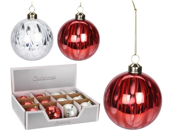 ** WIGIG ** CHRISTMAS BAUBLE 80MM 2ASST