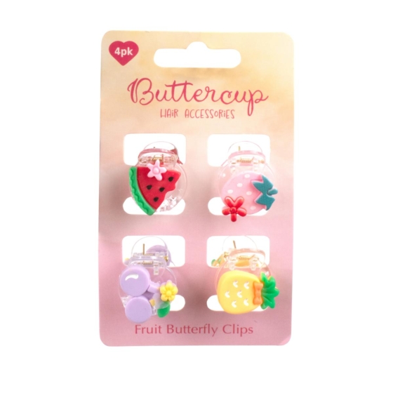 HAIR CLIPS FRUIT SMALL 4PK