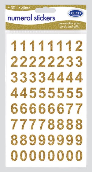 CH1111 SH04220 NUMERAL STICKERS - GOLD
