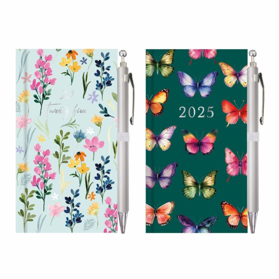 DG0702 DIARY PEN VINTAGE FLOWERS