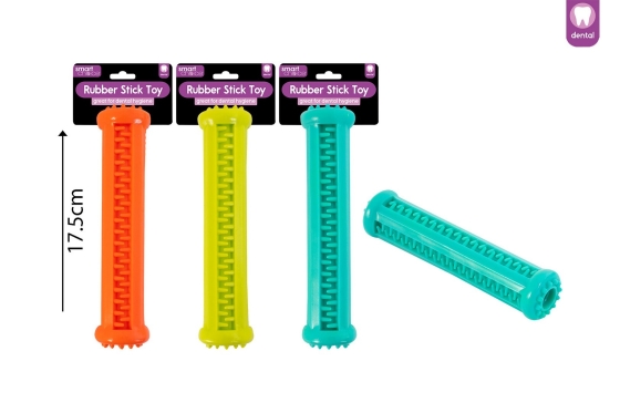 SJ11307 DOG TOY RUBBER TREAT STICK ASST