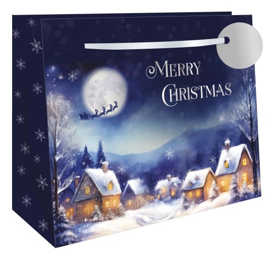 GIFT BAG MIDNIGHT SANTA L LANDSCAPE