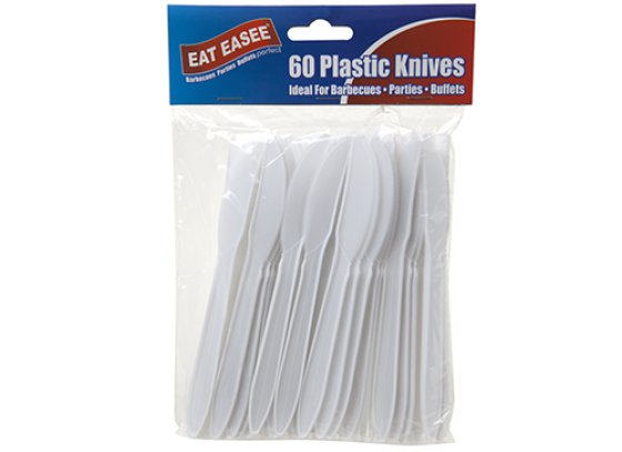 KNIVES 60PC PLASTIC WHITE