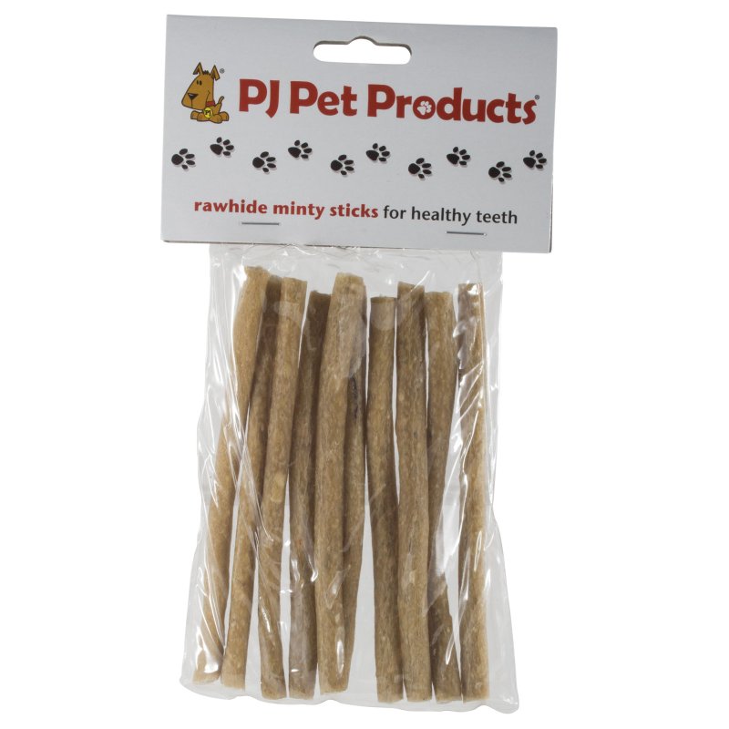 10 PACK RAWHIDE MINTY STICK DOG TREATS Perkins Group
