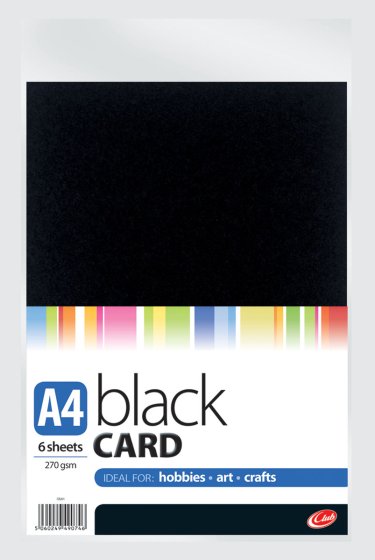 SH09302 CARD A4 BLACK 6 SHEETS