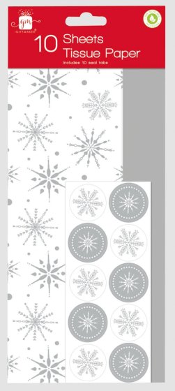 WIGIG TISSUE PAPER SNOWFLAKE & SILVE