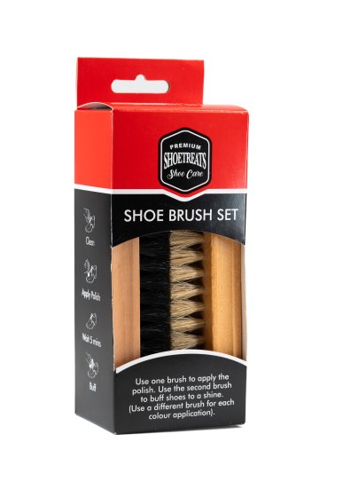 SH11110 SHOE SHINE TWIN PACK BRUSH SET