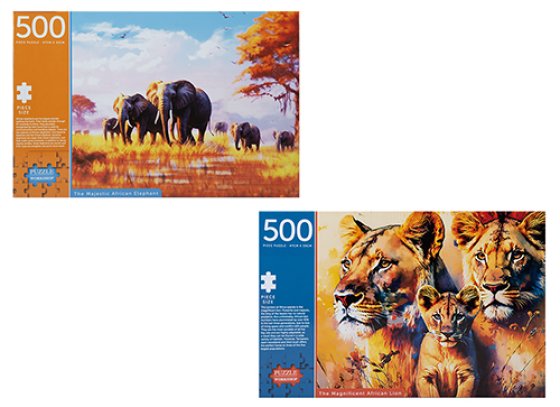 SH09507 JIGSAW 500 PCE ANIMALS 2 ASST