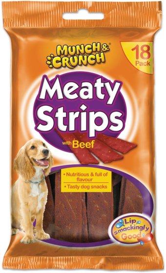 MEATY STRIPS WITH BEEF DOG TREAT