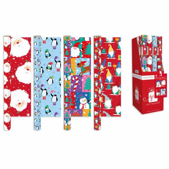 XH1307 WRAP ROLL 4M X 69CM SANTA N FR