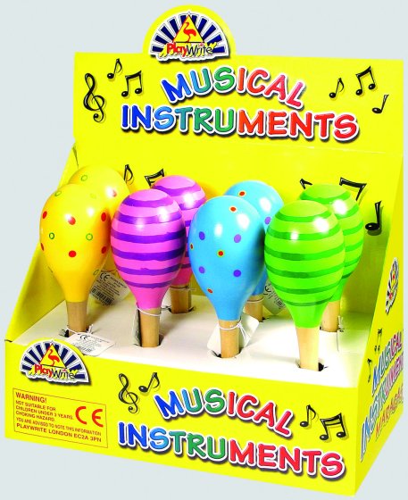 WOODEN PAINTED MARACUS