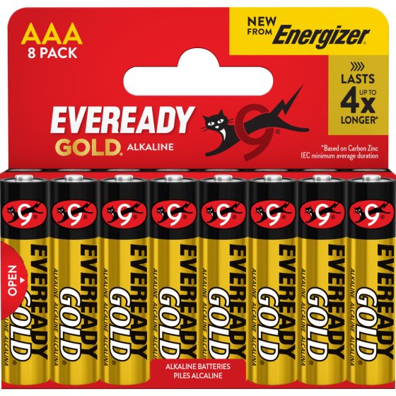 AJ1601 EVEREADY GOLD ALKALINE BATTERIES AAA 8PK