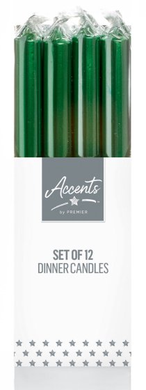 XH6507 CANDLE 25CM GREEN DINNER