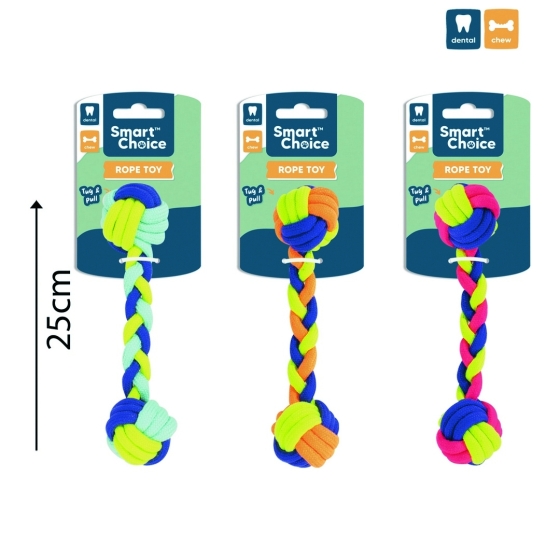 SJ11308 DOG TOY DUMBBELL ROPE ASST
