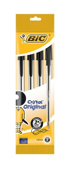 CH0906 SH06801 PEN BIC CRISTAL POUCH 4 BLACK