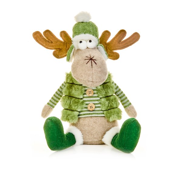 XH4901 PLUSH 40CM REINDEER SITTING