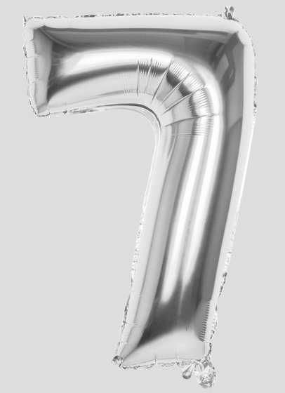 SG11236 BALLOON 86CM SILVER NO 7 FOIL