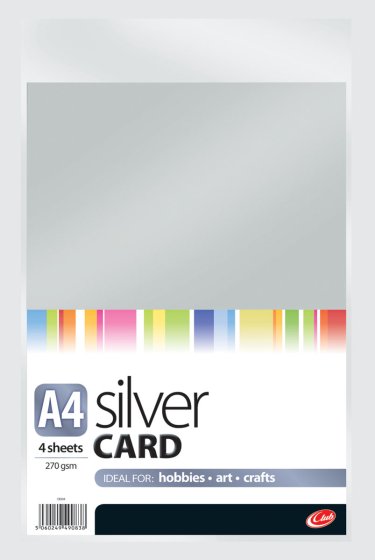CARD A4 SILVER 4 SHEETS