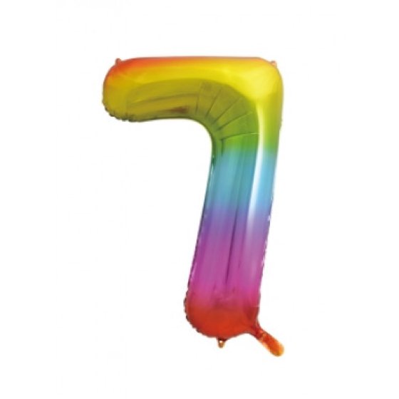 BALLOON 34IN RAINBOW NO 7 FOIL