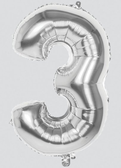 SG11232 BALLOON 86CM SILVER NO 3 FOIL