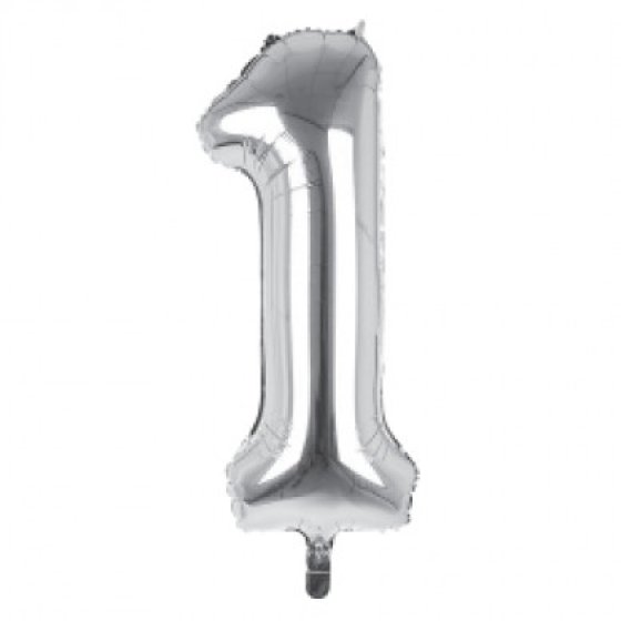 SH12511 BALLOON 34IN SILVER NO 1 FOIL