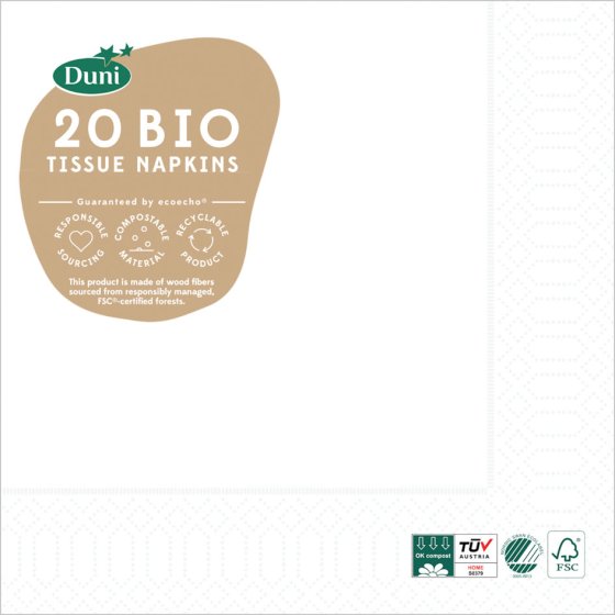 XH6808 NAPKINS WHITE 33CM