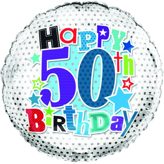 SH12831 BALLOON 18IN FOIL AGE 50 MALE