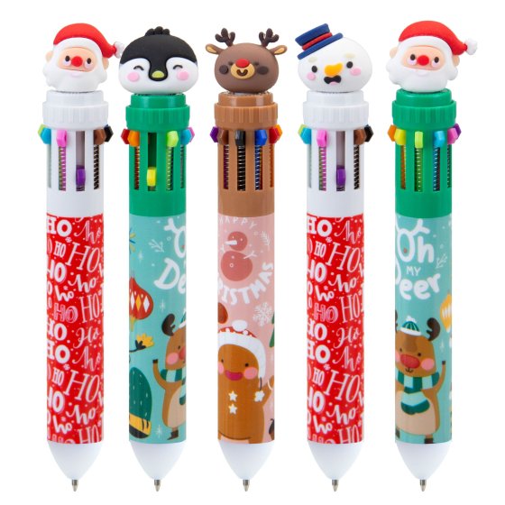 XH5703 PEN 10 COLOUR CHRISTMAS ASSTD