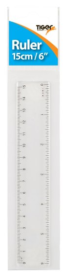 SH06406 RULER 15CM CLEAR SHATTER RESIS