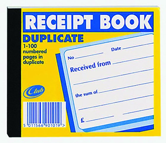 SH02709 CLUB DUPLICATE RECEIPT BOOK