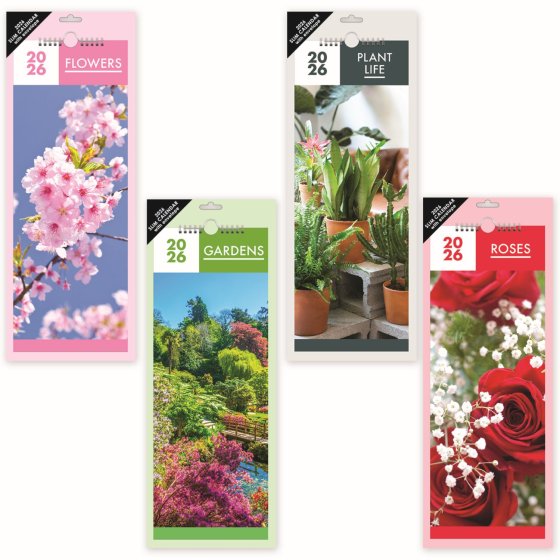 DH1204 CALENDAR SLIM FLOWERS GARDENS