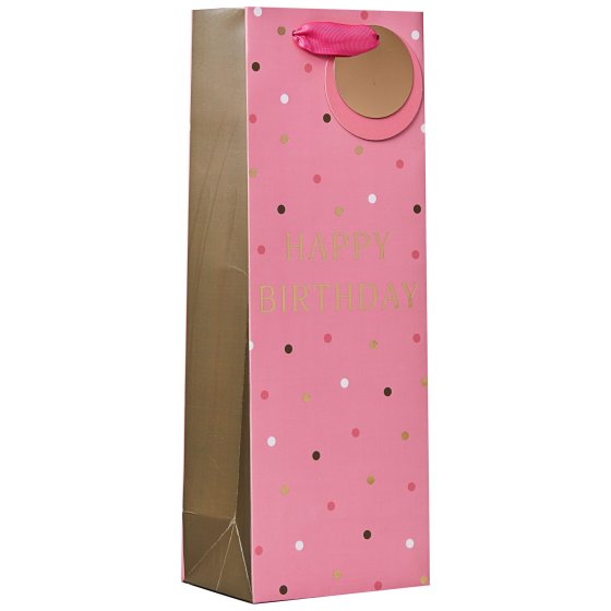 SH14215 BOTTLE BAG HAPPY BIRTHDAY PINK