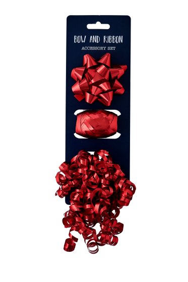 SH13401 RIBBON COP AND 3 BOWS  RED