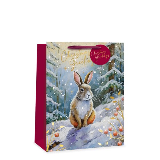 XH3105 GIFT BAG LUX TRAD RABBIT PATTE