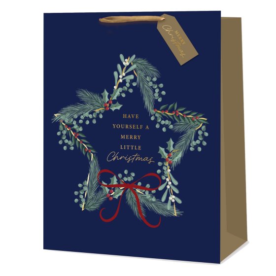 XH3101 GIFT BAG LUX CHRISTMAS WREATH